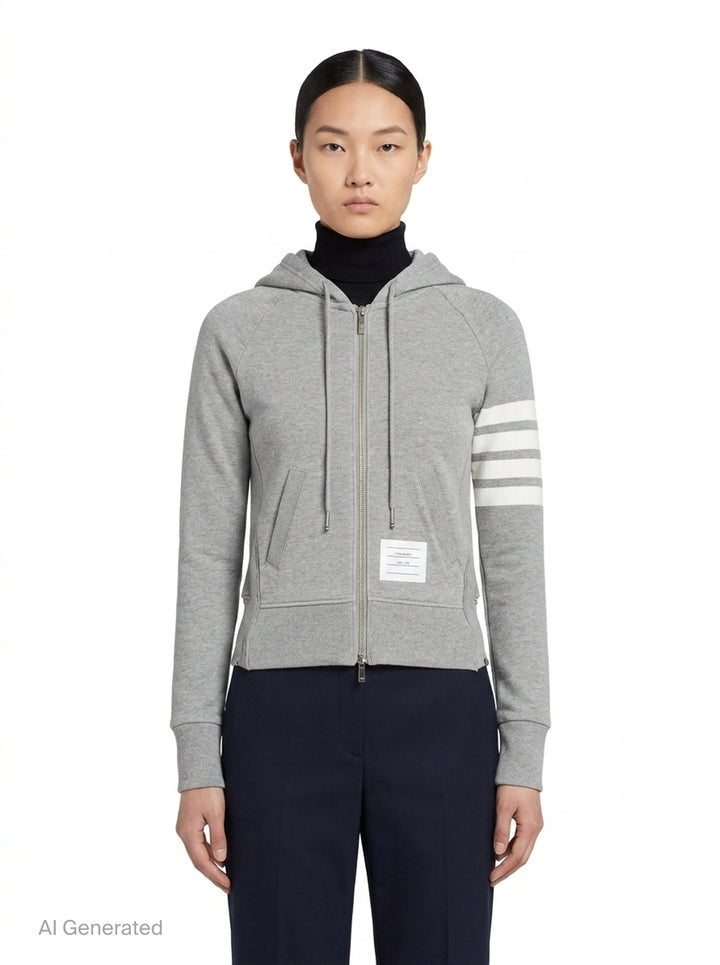 4-Bar Zip Hoodie | Thom Browne | Club21 - front