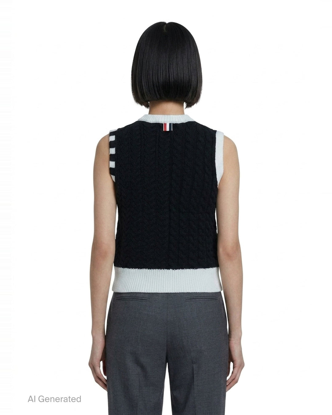 Aran Cable Merino Shell Top | Thom Browne | Club21 - back