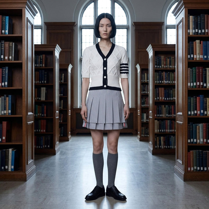 Argyle Pointelle Cable Cardigan | Thom Browne | Club21 - lifestyle