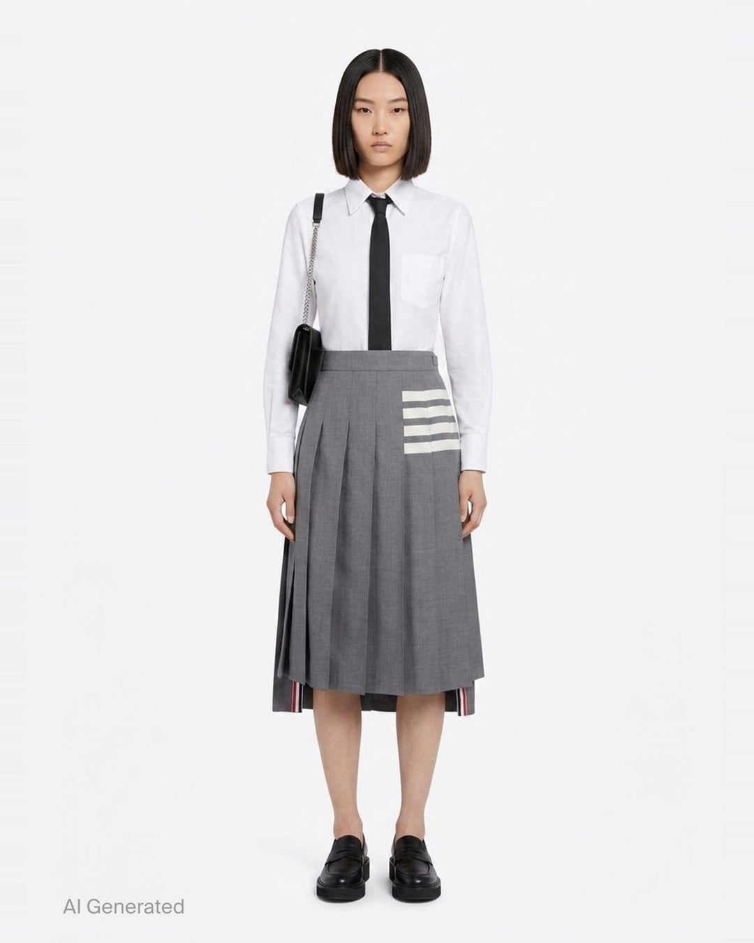 Below Knee Pleated Skirt | Thom Browne | Club21 - front