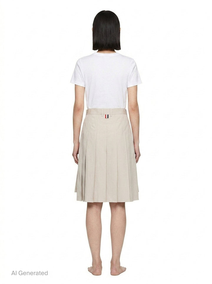 Bermuda Length Pleated Skirt | Thom Browne | Club21 - back