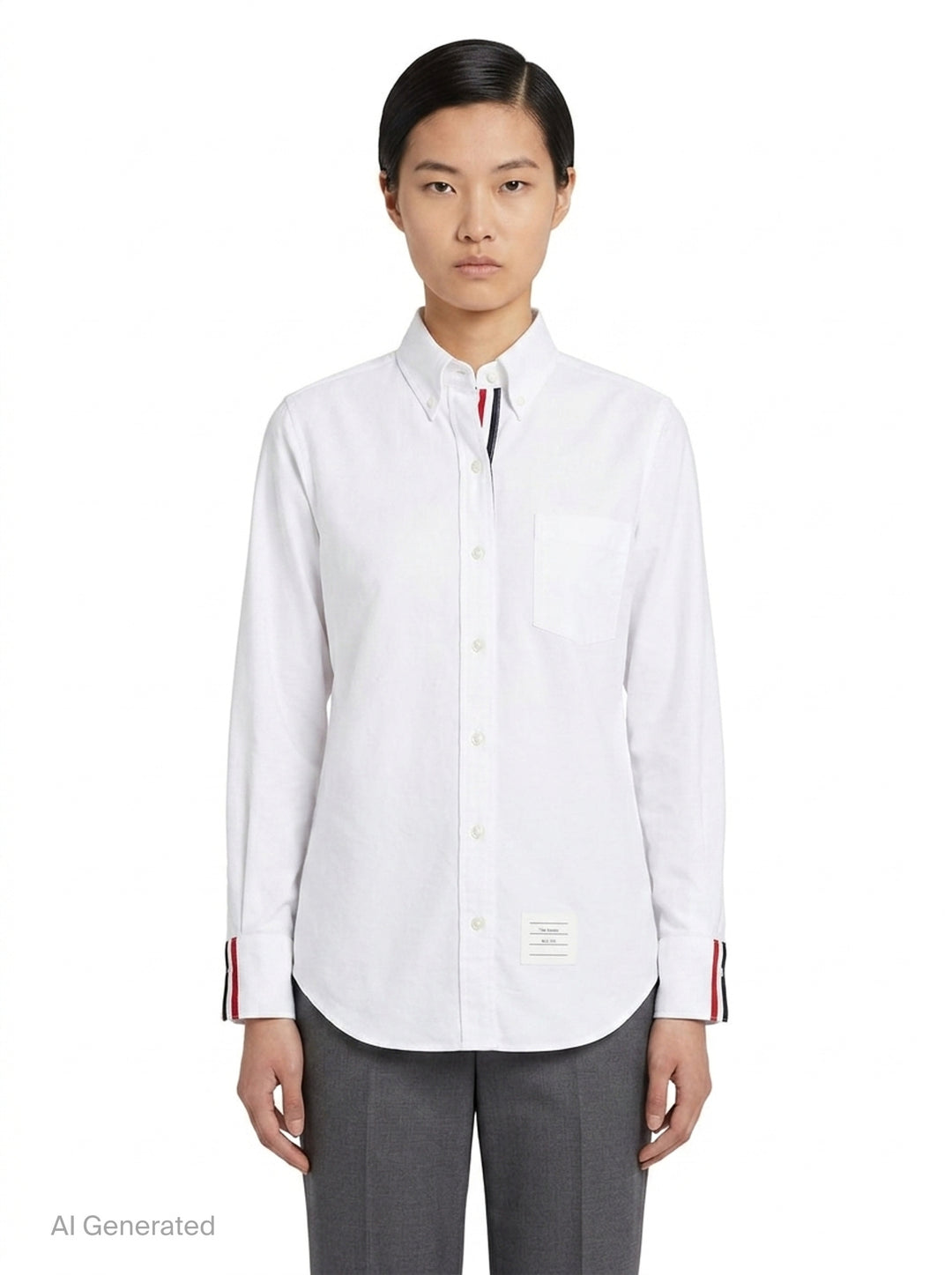 Button-Down Oxford Cotton Shirt | Thom Browne | Club21 - front
