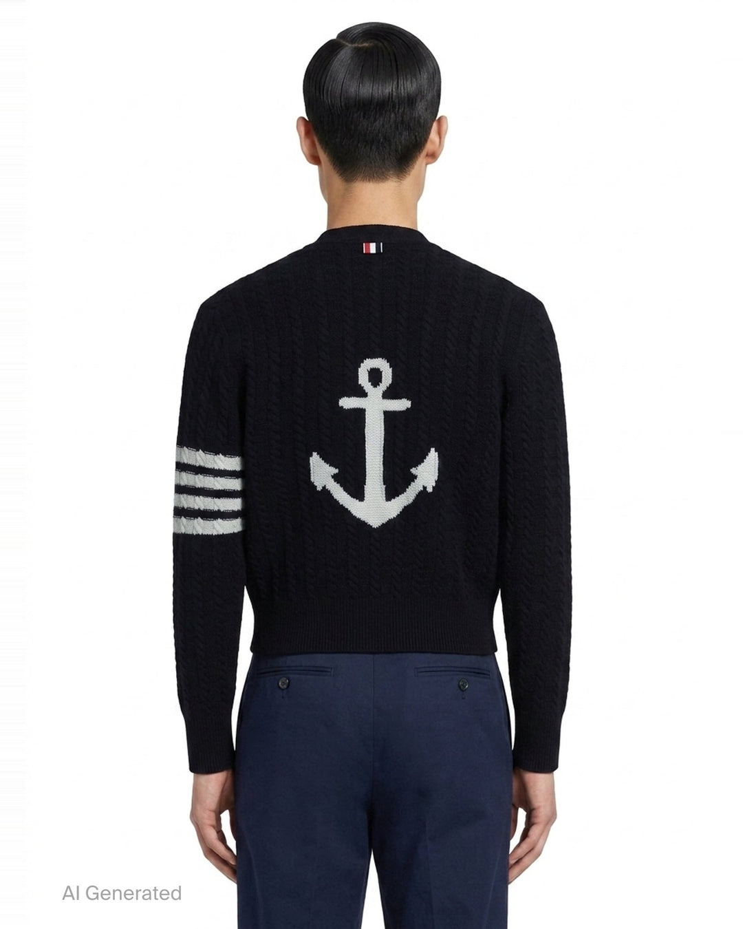 Cable Knit Cropped Cardigan | Thom Browne | Club21 - back