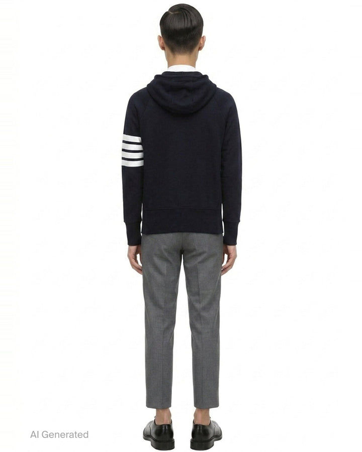 Classic 4-Bar Full Zip Hoodie | Thom Browne | Club21 - back