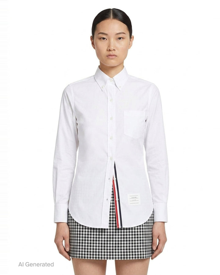 Classic Long Sleeve Button Down Shirt | Thom Browne | Club21 - front