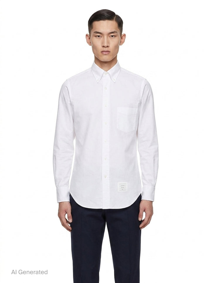 Classic Long Sleeve Button Down Shirt | Thom Browne | Club21 - front