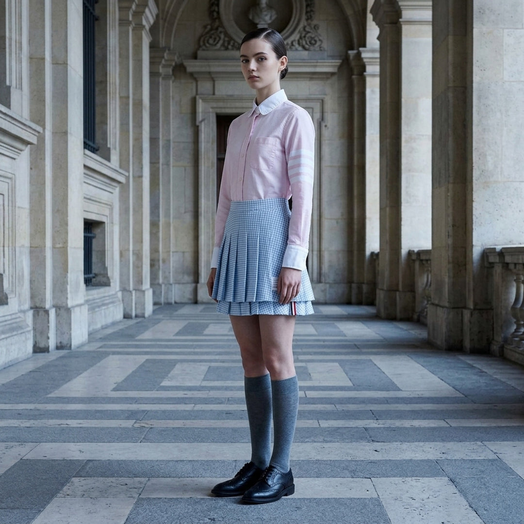 Classic Long Sleeve Round Collar Blouse | Thom Browne | Club21 - lifestyle