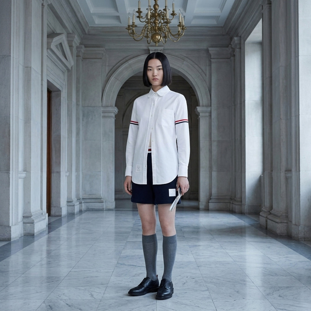 Classic Long Sleeve Striped Shirt | Thom Browne | Club21 - lifestyle