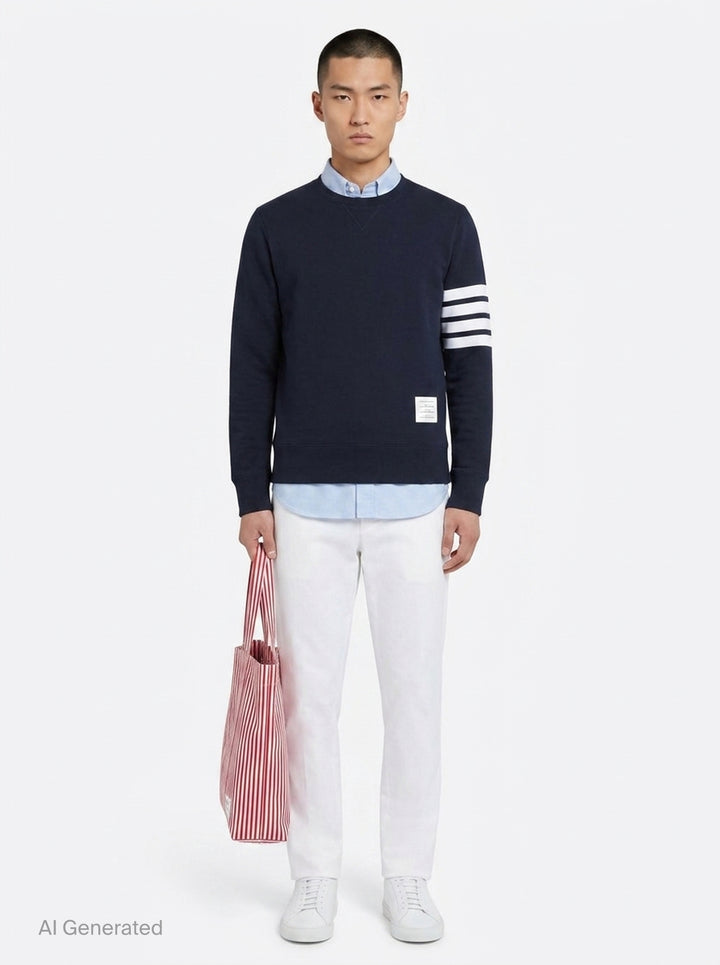 Classic Loopback 4-Bar Sweatshirt | Thom Browne | Club21 - front