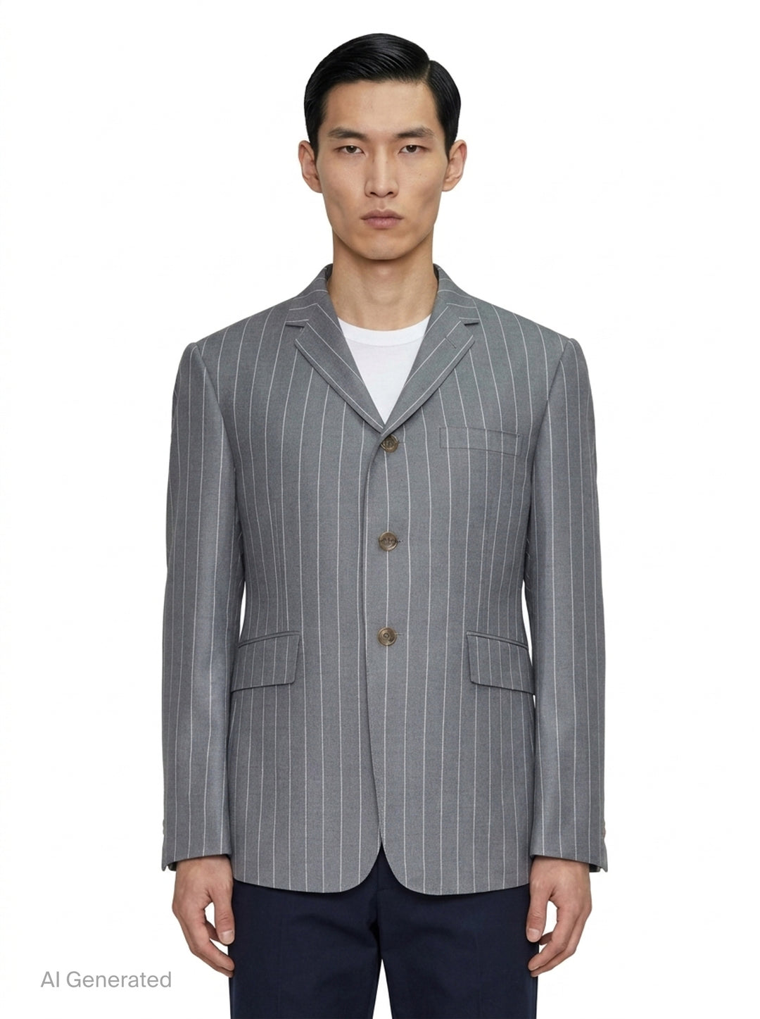 Classic Pinstripe Single Breasted Blazer | Thom Browne | Club21 - front