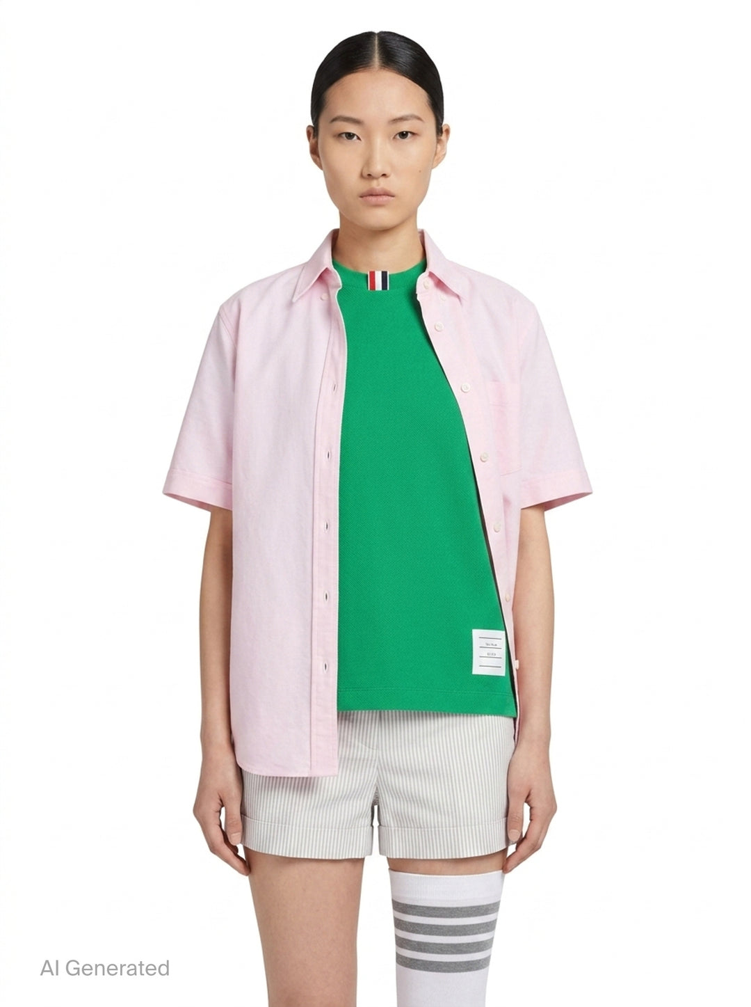 Classic Piqué 4-Bar Tee | Thom Browne | Club21 - front