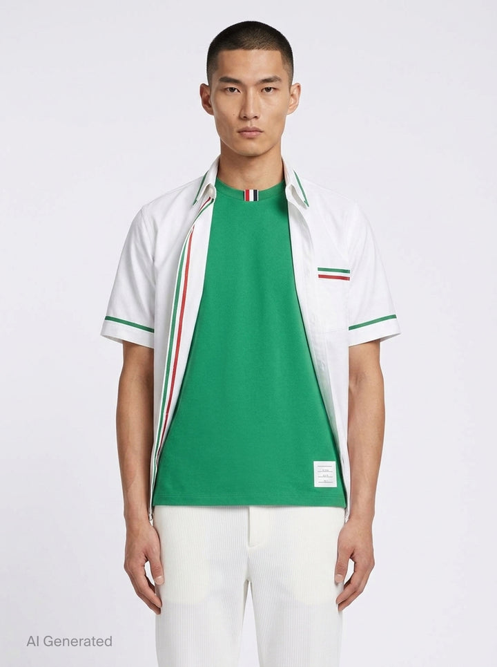 Classic Piqué 4-Bar Tee | Thom Browne | Club21 - front