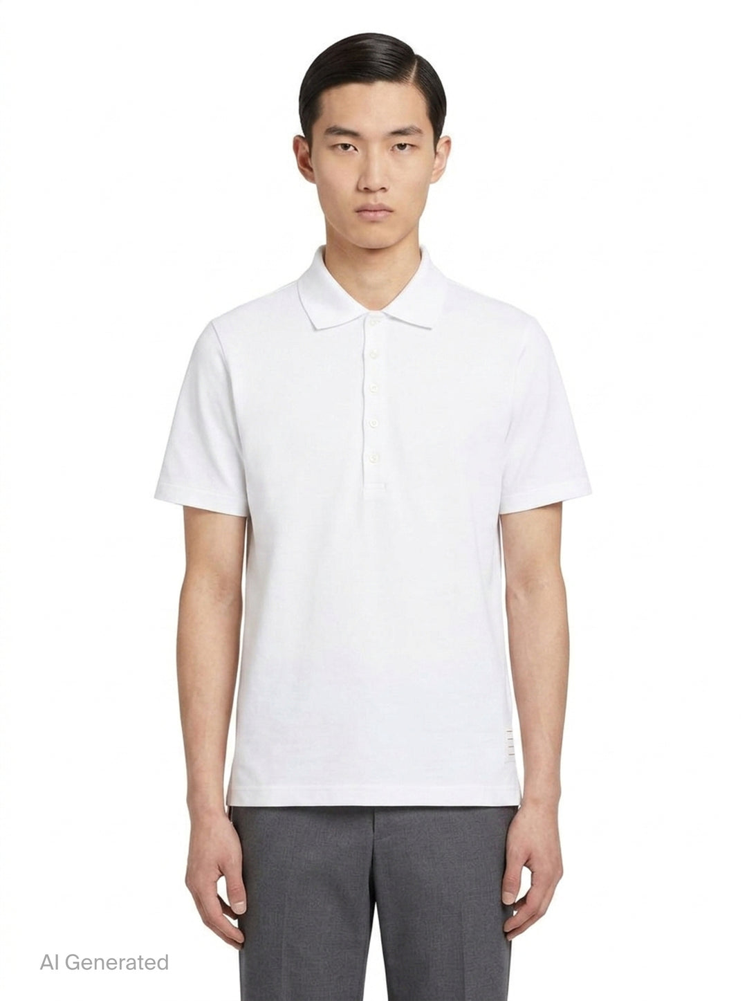 Classic Pique Stripe Relaxed Polo | Thom Browne | Club21 - front