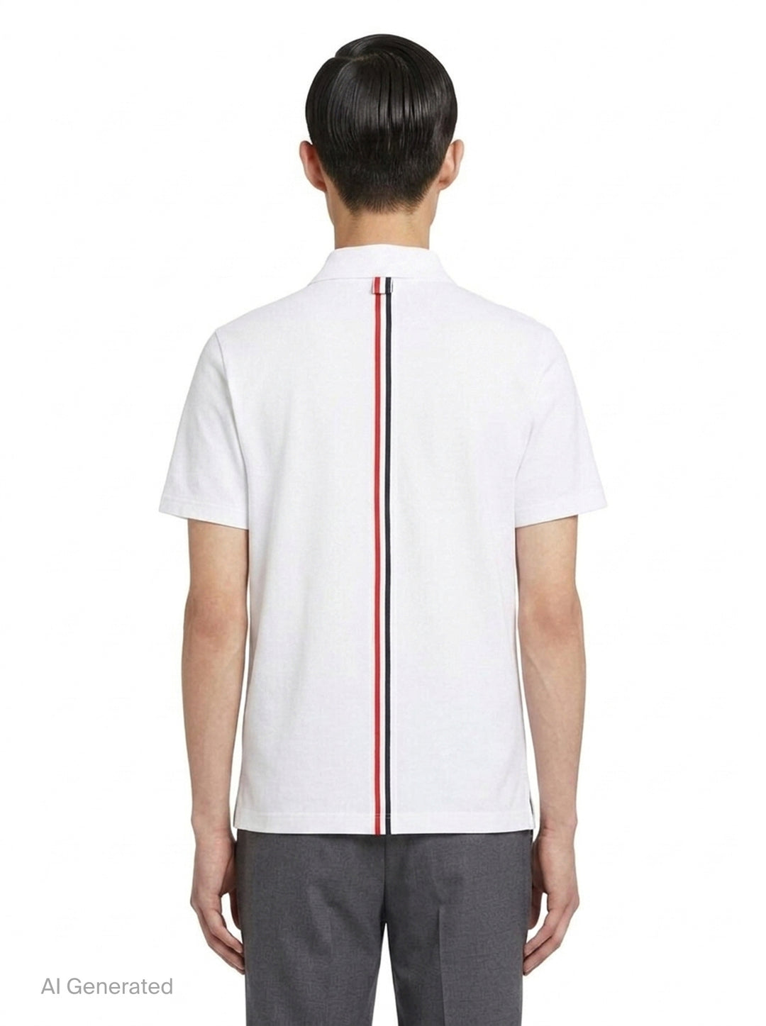 Classic Pique Stripe Relaxed Polo | Thom Browne | Club21 - back