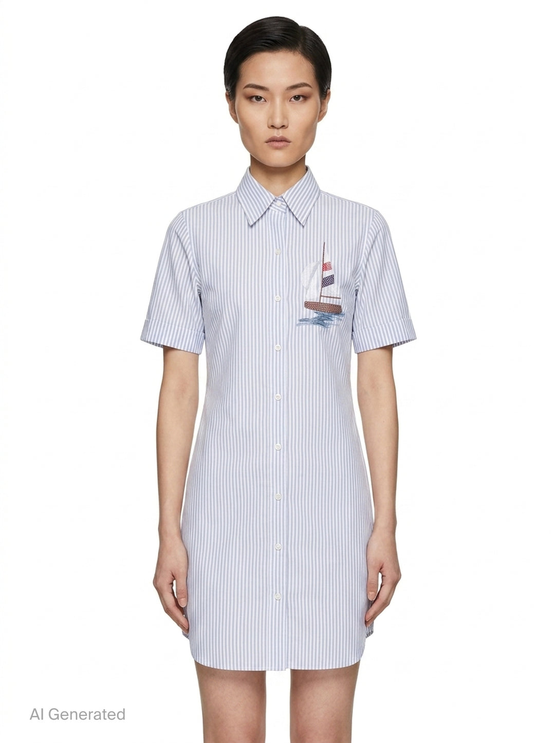 Classic Short Sleeve Shirt Dress | Thom Browne | Club21 - front