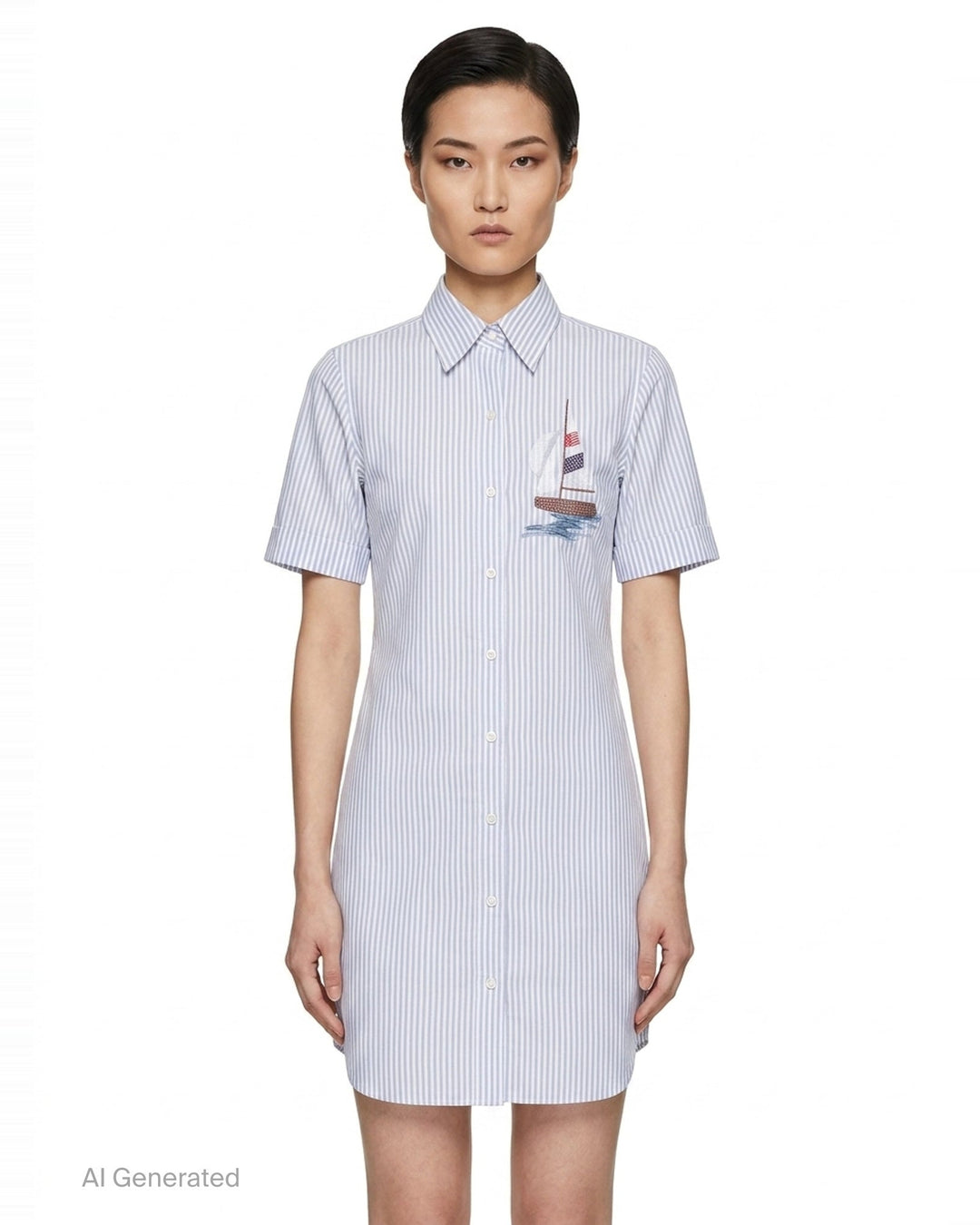 Classic Short Sleeve Shirt Dress | Thom Browne | Club21 - front