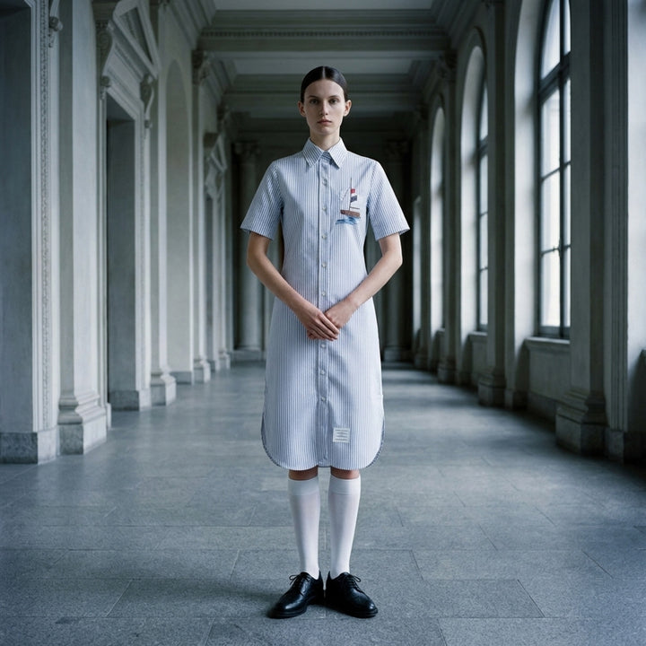 Classic Short Sleeve Shirt Dress | Thom Browne | Club21 - lifestyle