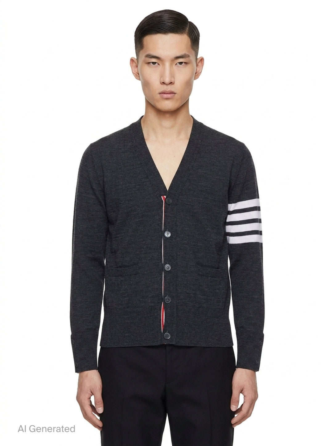 Classic V-Neck Cardigan | Thom Browne | Club21 - front