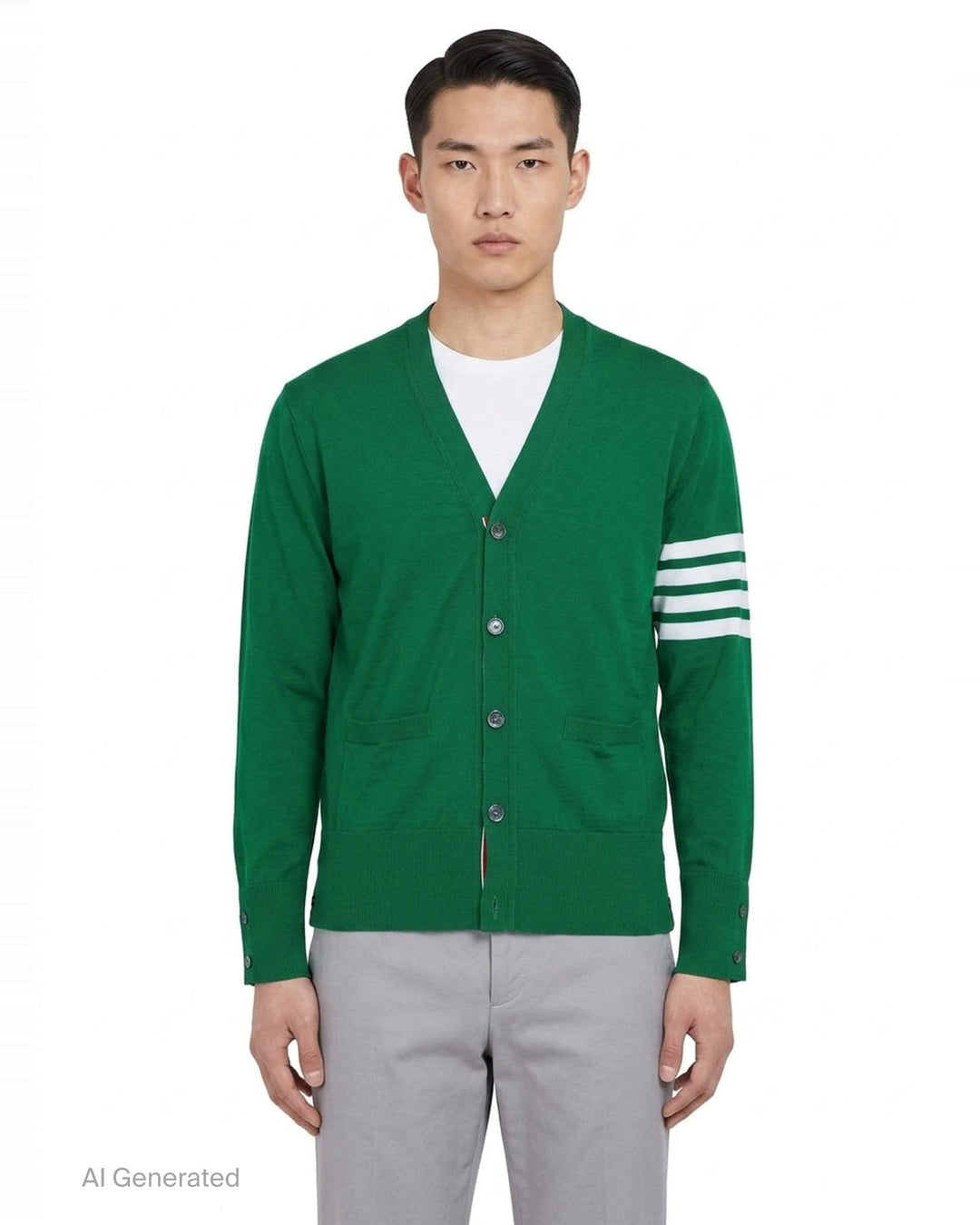 Classic V-Neck Cardigan | Thom Browne | Club21 - front