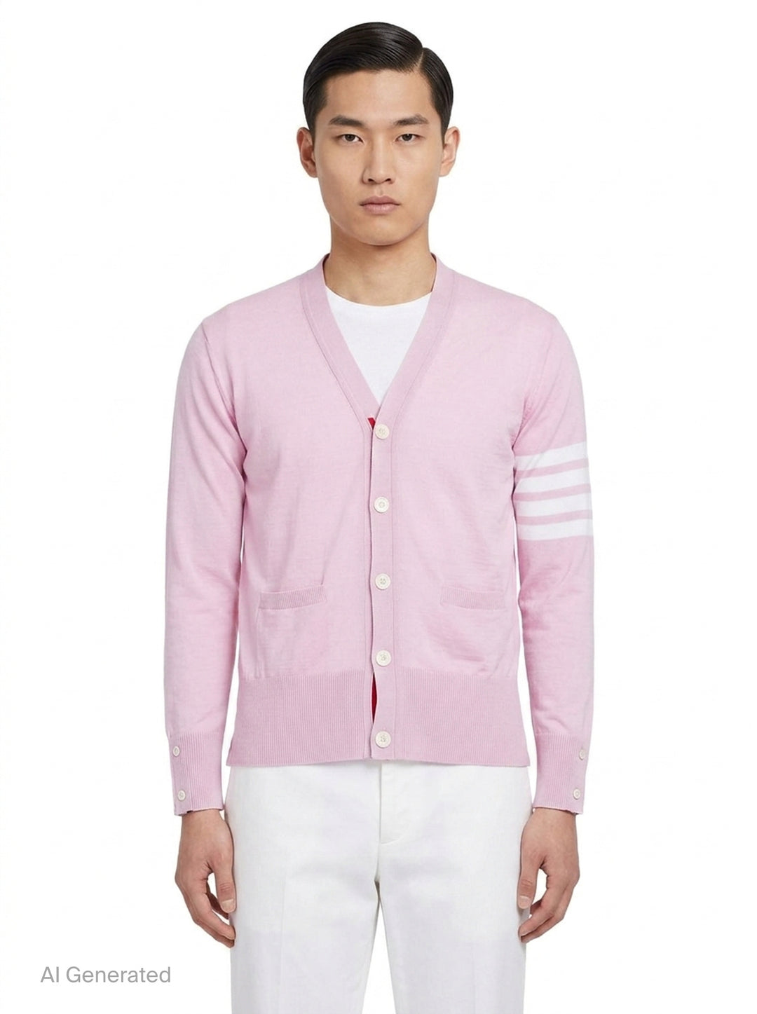 Classic V-Neck Cardigan | Thom Browne | Club21 - front