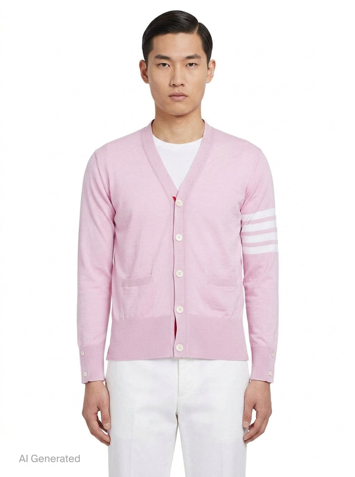 Classic V-Neck Cardigan | Thom Browne | Club21 - front