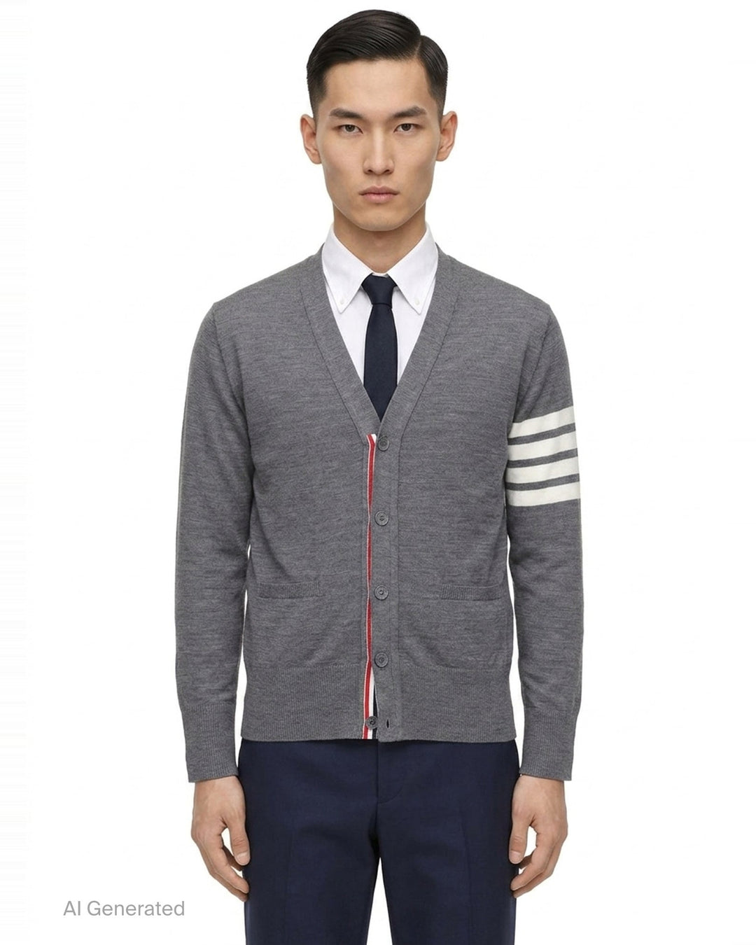 Classic V-Neck Cardigan | Thom Browne | Club21 - front