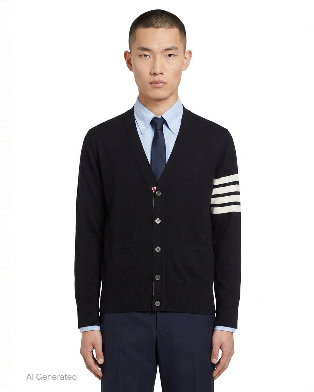 Classic V-Neck Cardigan | Thom Browne | Club21 - front