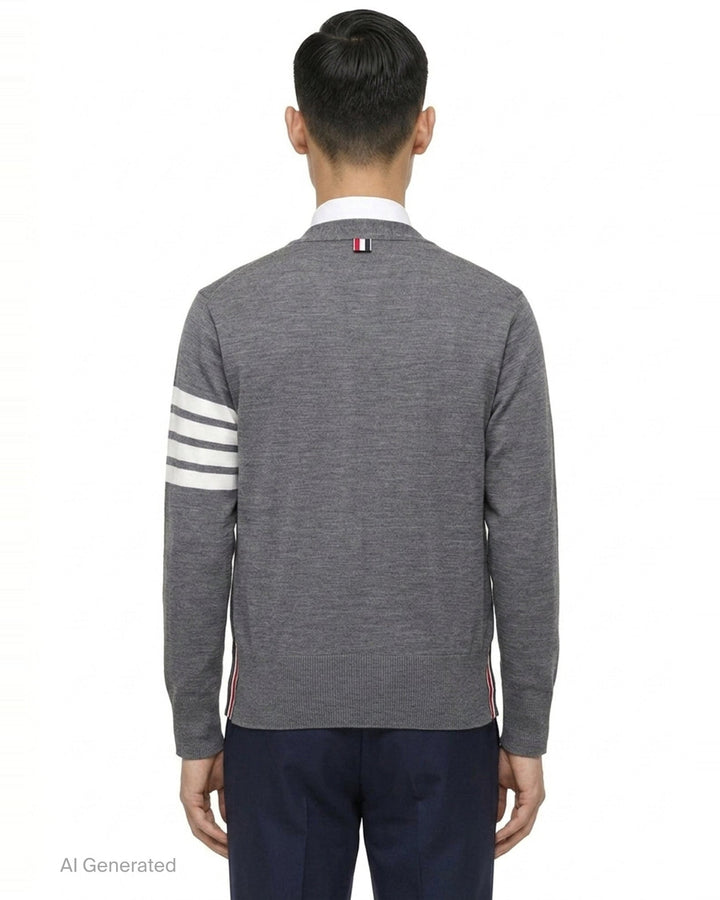 Classic V-Neck Cardigan | Thom Browne | Club21 - back
