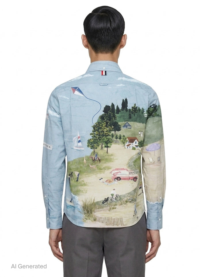 Coastal Scene Utility Shirt | Thom Browne | Club21 - back