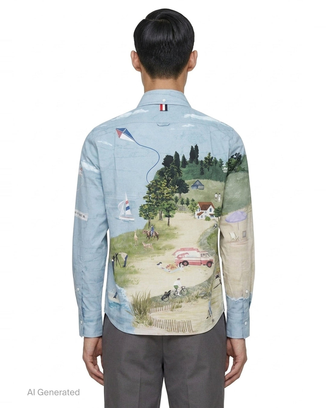 Coastal Scene Utility Shirt | Thom Browne | Club21 - back
