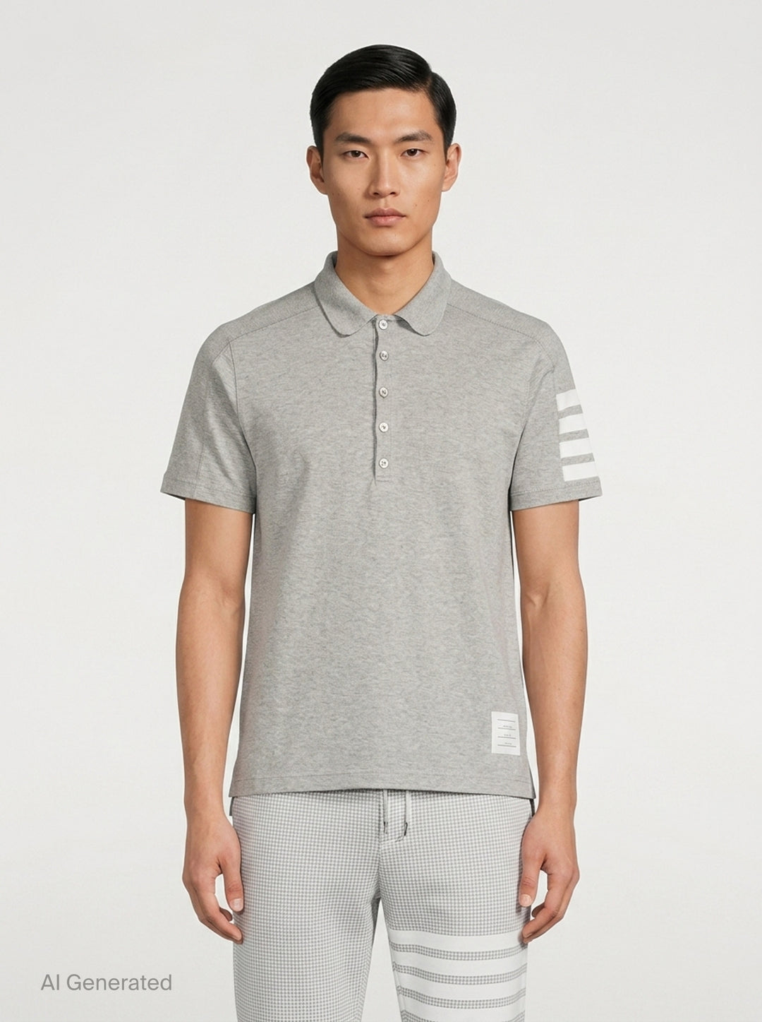 Cotton 4-Bar Short Sleeve Polo | Thom Browne | Club21 - front