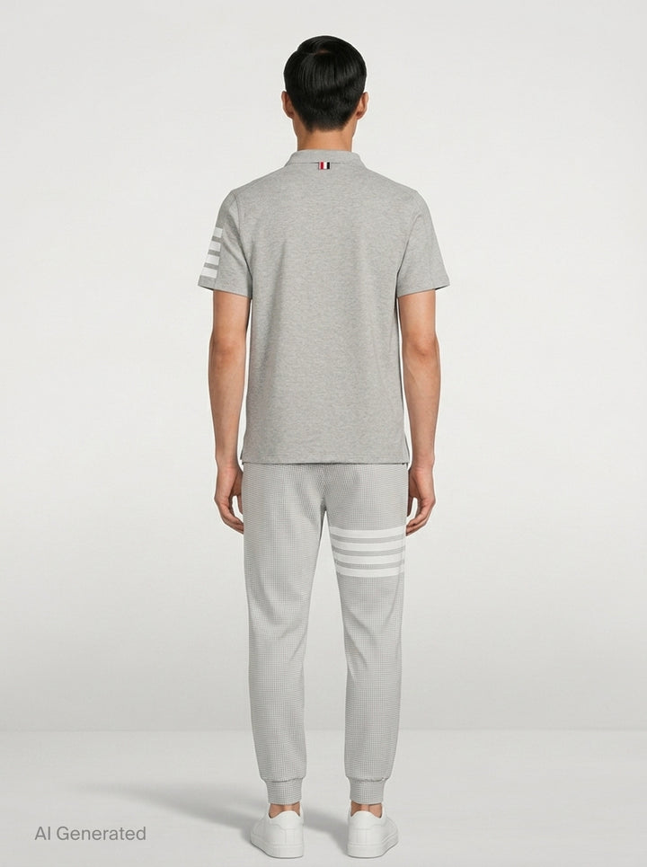 Cotton 4-Bar Short Sleeve Polo | Thom Browne | Club21 - back