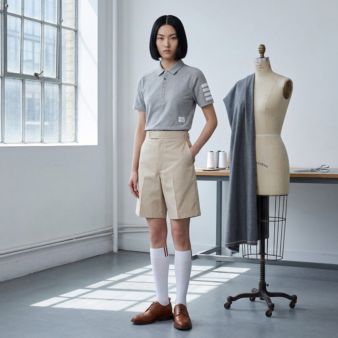 Cotton 4-Bar Short Sleeve Polo | Thom Browne | Club21 - lifestyle