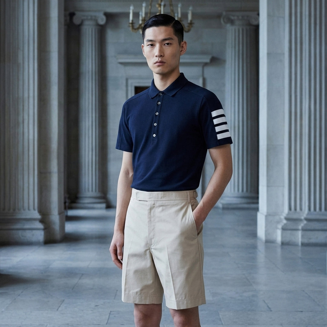 Cotton 4-Bar Short Sleeve Polo | Thom Browne | Club21 - lifestyle