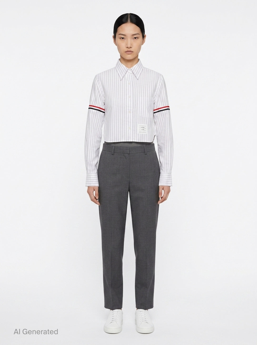 Cropped Button Down Shirt | Thom Browne | Club21 - front