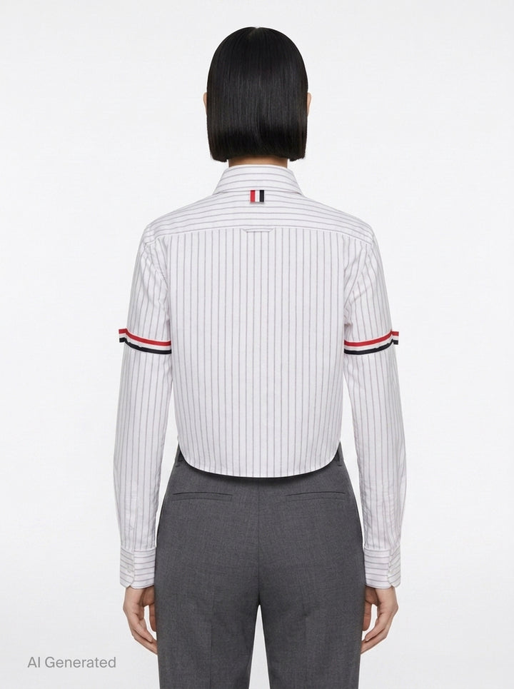 Cropped Button Down Shirt | Thom Browne | Club21 - back