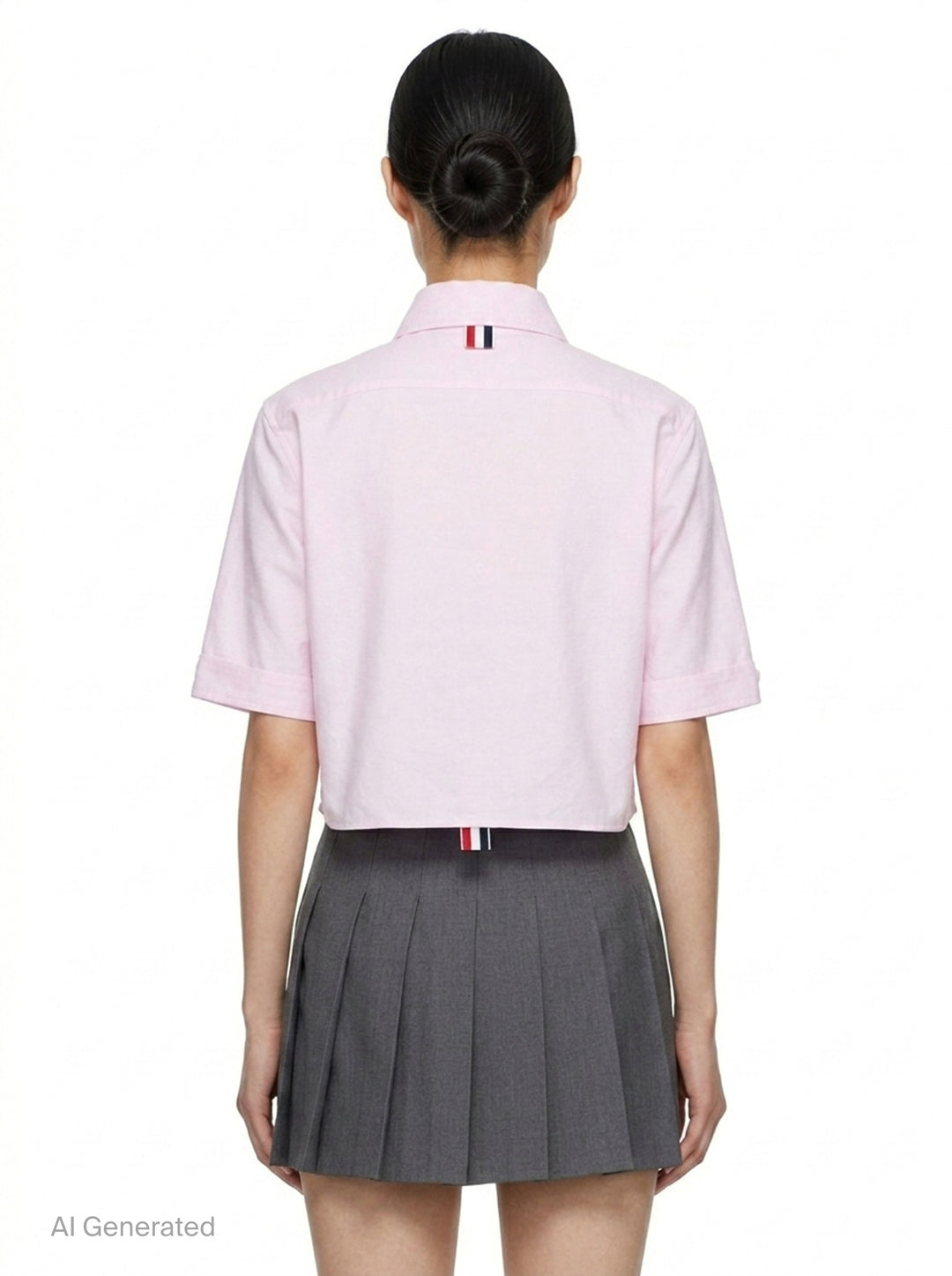 Cropped Point Collar Shirt | Thom Browne | Club21 - back