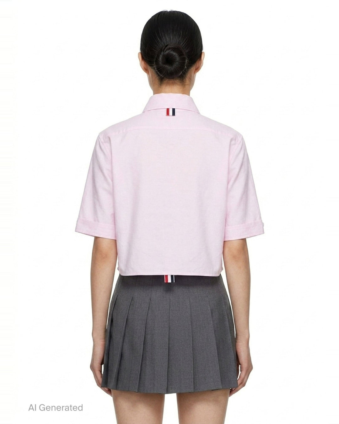Cropped Point Collar Shirt | Thom Browne | Club21 - back