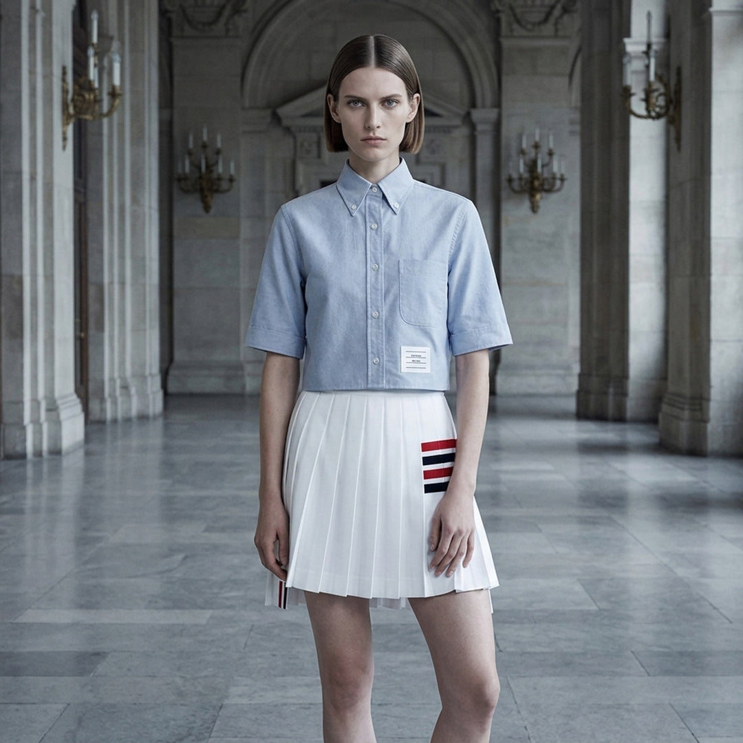 Cropped Point Collar Shirt | Thom Browne | Club21 - lifestyle
