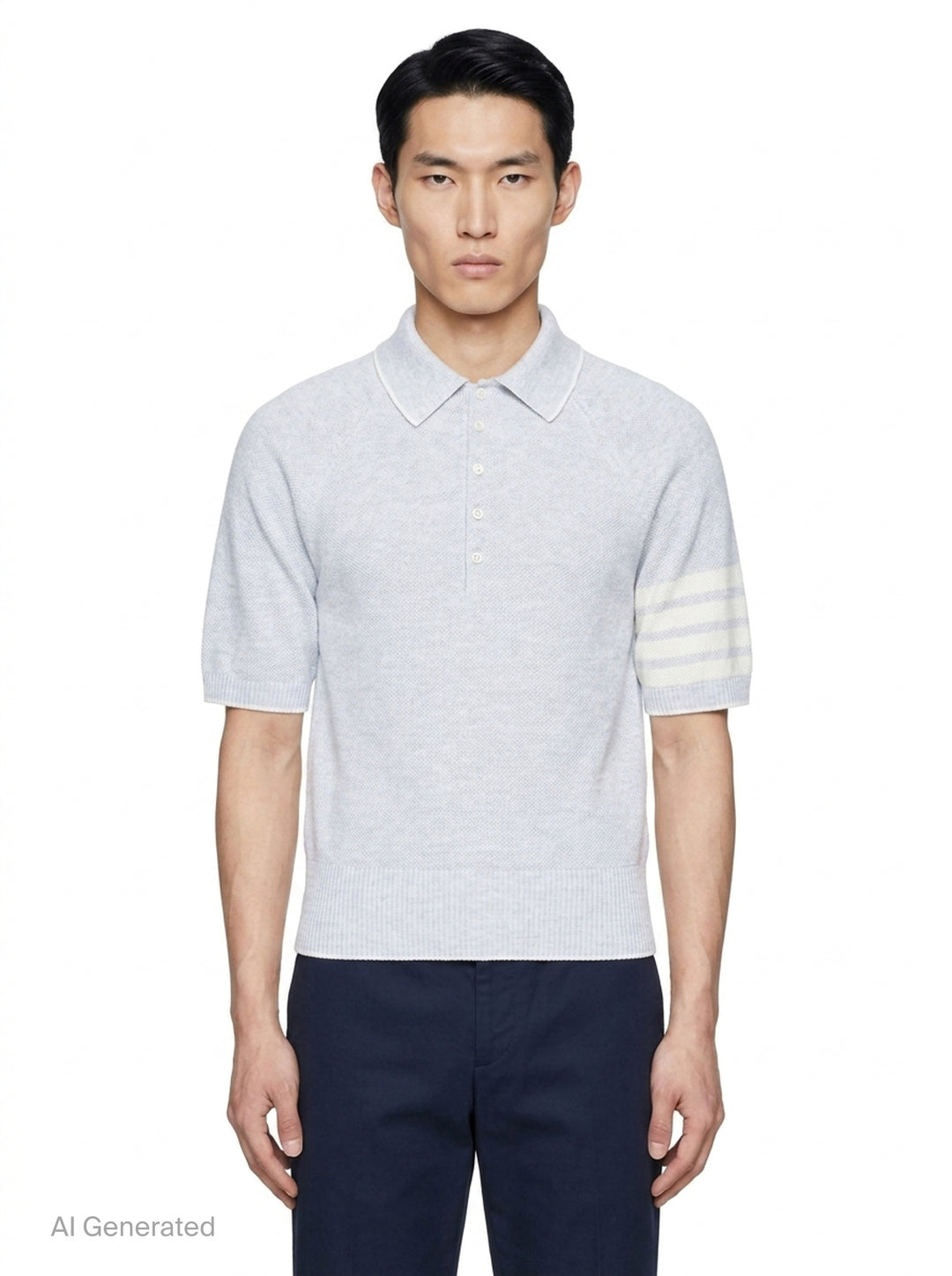 Cross Over Tuck Stitch Relaxed Polo | Thom Browne | Club21 - front