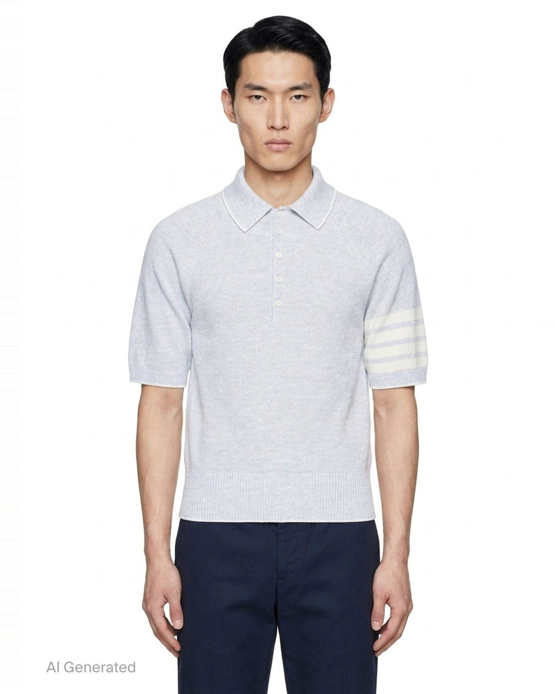 Cross Over Tuck Stitch Relaxed Polo | Thom Browne | Club21 - front