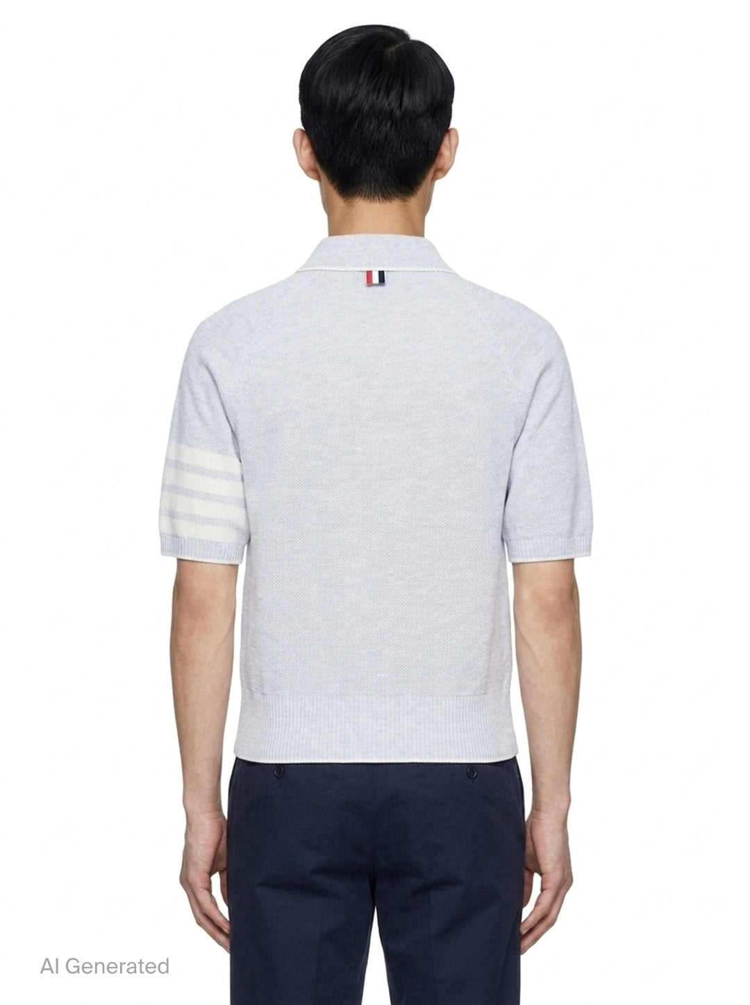 Cross Over Tuck Stitch Relaxed Polo | Thom Browne | Club21 - back