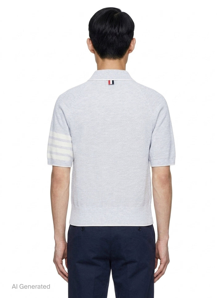 Cross Over Tuck Stitch Relaxed Polo | Thom Browne | Club21 - back