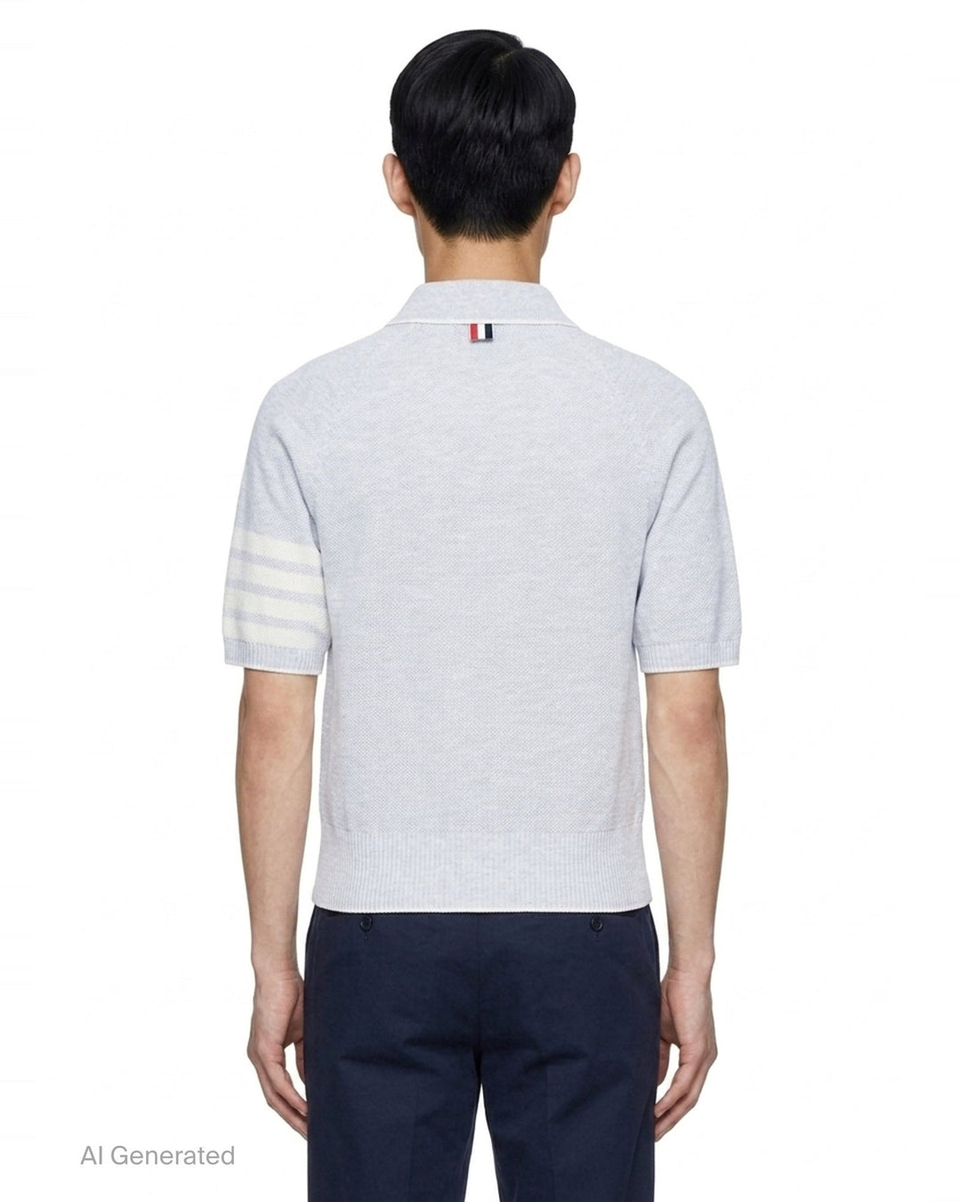 Cross Over Tuck Stitch Relaxed Polo | Thom Browne | Club21 - back