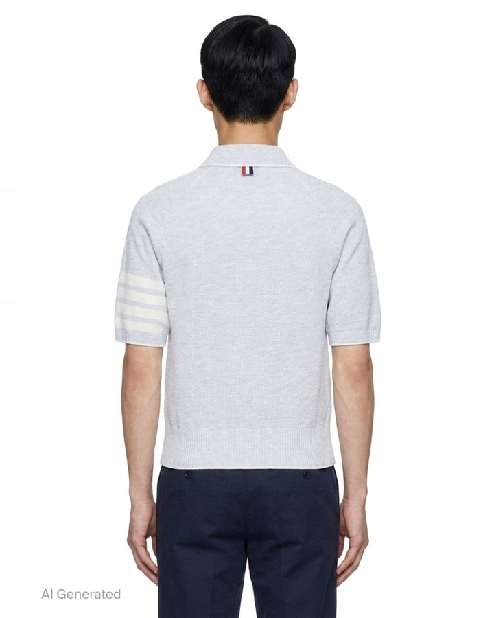 Cross Over Tuck Stitch Relaxed Polo | Thom Browne | Club21 - back