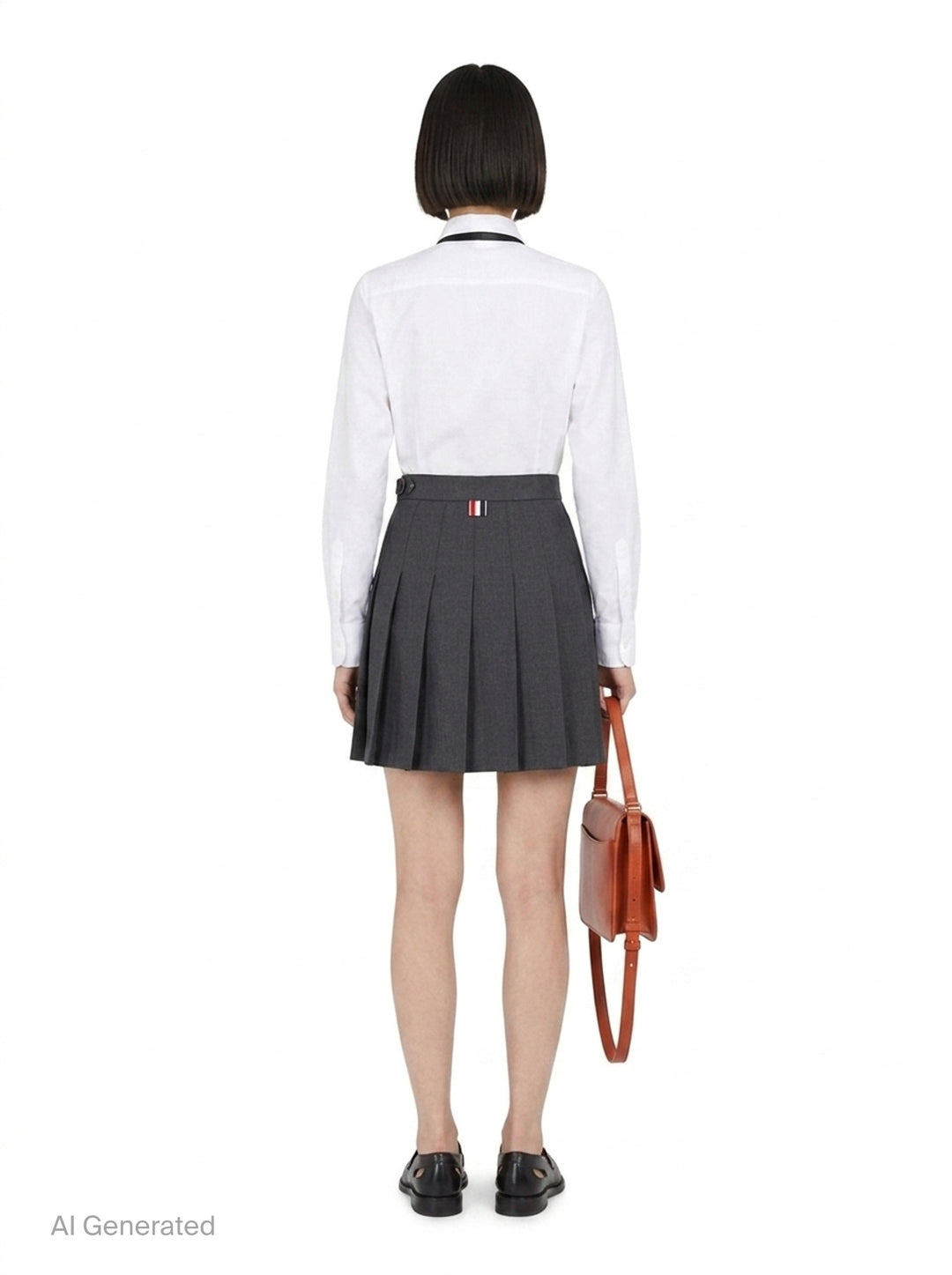 Dropped Back Pleated Mini Skirt | Thom Browne | Club21 - back