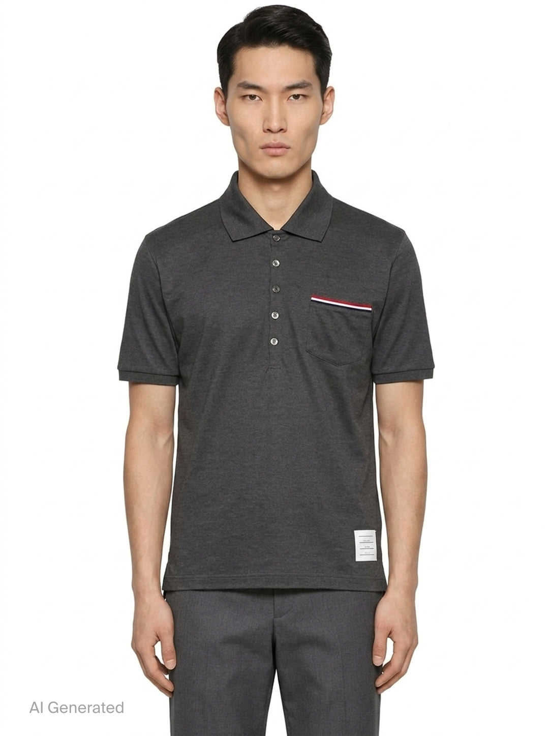 Fine Mercerized Pocket Polo | Thom Browne | Club21 - front