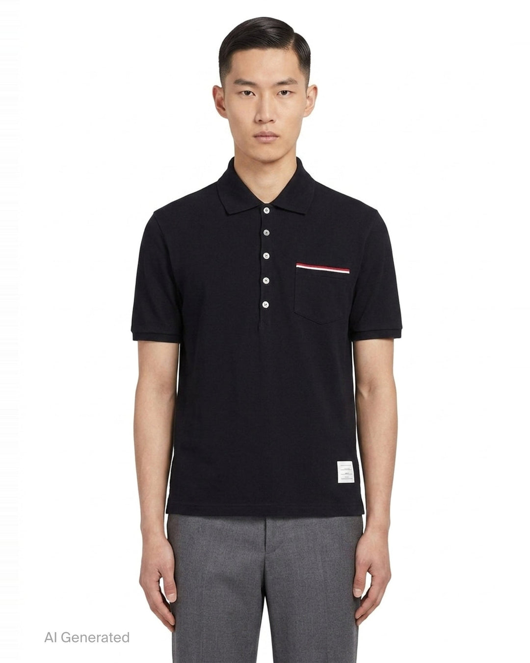 Fine Mercerized Pocket Polo | Thom Browne | Club21 - front