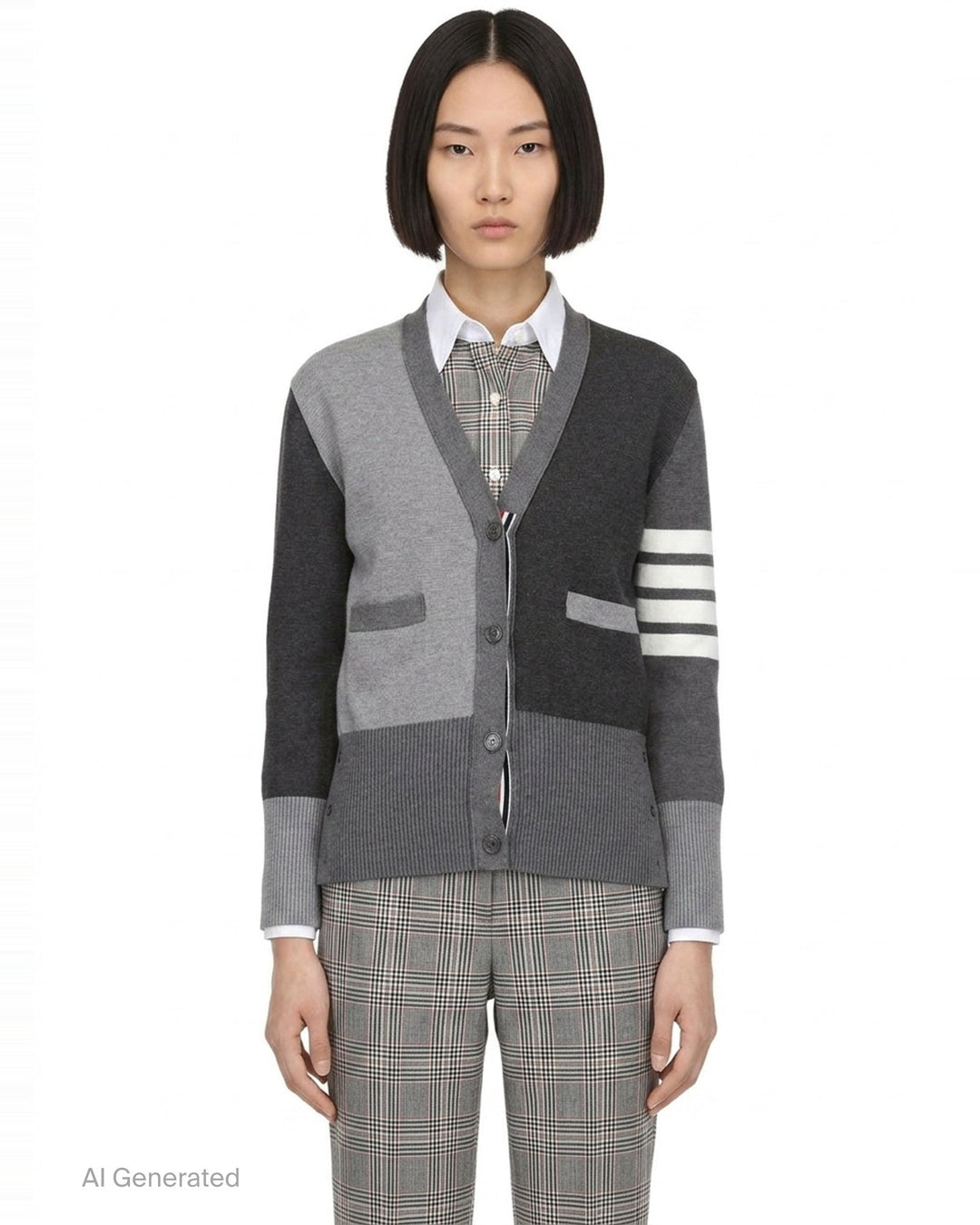 Funmix Crepe 4-Bar Cardigan | Thom Browne | Club21 - front