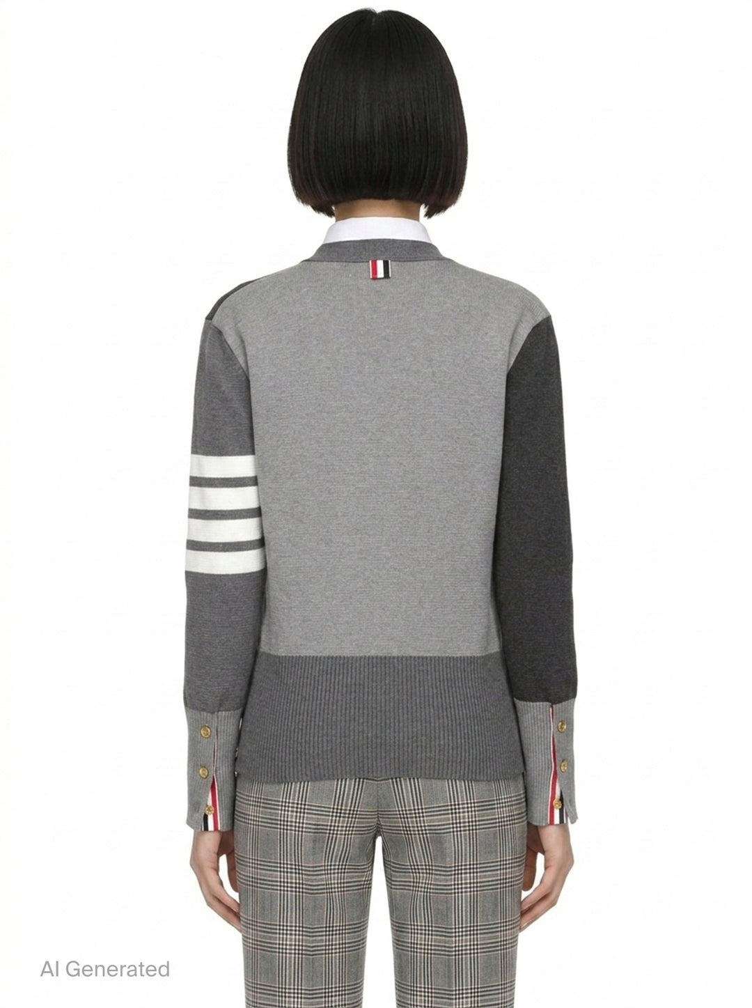 Funmix Crepe 4-Bar Cardigan | Thom Browne | Club21 - back